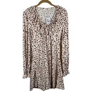 ROWA Cheetah Super Soft Mini Dress Medium NWT Animal Print‎ Neutral Minimalist